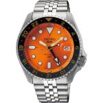Orange Seiko 5 Automatik Armbanduhren Orangen mit GMT-Funktion zum Sport 