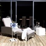 Reduzierte Graue Lounge Gartenmöbel aus Polyrattan 
