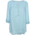 Sheego Tunika Longtunika Shirt Bluse Damen Langarm Viskose Lagenlook Plusgröße, Farbe:hellblau, Damengrößen:48