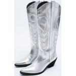 Silberne Cowboystiefel & Westernstiefel für Damen mit Absatzhöhe über 9cm 