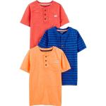 Rote Kurzärmelige Kinder-Henley-Shirts Orangen für Babys 3 Teile 