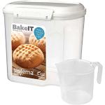 Sistema BAKE IT Vorratsdose mit Messbecher | 2,4 l | Schüttdose mit Deckel für Lebensmittel | BPA-frei | | perfekt für Müsli, Mehl, Pasta und vieles mehr | weiß/transparent | 1 Stück