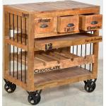 Beige Shabby chic SIT Möbel Küchenwagen & Küchenrollwagen aus Massivholz 