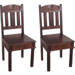 Braune Vintage Esszimmerstühle aus Altholz 2 Teile 