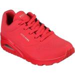 Rote Skechers Uno Keil-Sneaker aus Kunstleder für Damen Größe 35 