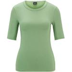 Hellgrüne 3/4-ärmelige HUGO BOSS BOSS U-Ausschnitt T-Shirts aus Elastan für Damen Größe L 