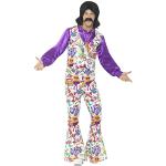 Reduzierte Bunte Hippie Smiffys Meme / Theme Halloween Hippie Kostüme aus Polyester für Herren Größe M 