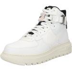 Weiße Nike Air Force 1 Plateau Sneaker Schnürung aus Kunststoff für Damen Größe 39 mit Absatzhöhe bis 3cm 