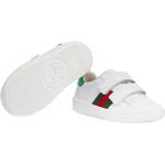 Weiße Klassische Gucci Kids Sneaker mit Klettverschluss Klettverschluss aus Leder für Herren Größe 26 