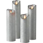 Silberne Sompex LED-Wachskerzen aus Metall 4 Teile 
