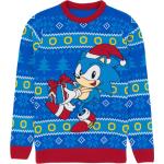 Sonic The Hedgehog, Herren, Pullover, Weihnachtspullover gestrickt Erwachsene, Blau, (S)