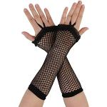 Schwarze Fingerlose Handschuhe aus Baumwolle für Damen 