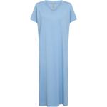 Hellblaue Soyaconcept V-Ausschnitt Damenkleider aus Jersey Größe XS 