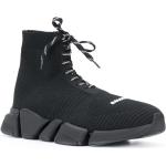 Schwarze Balenciaga Speed Hohe Sneaker Schnürung aus Gummi für Herren Größe 46 