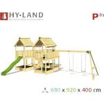 Grüne Hy-Land Spieltürme & Stelzenhäuser aus Holz mit Rutsche 
