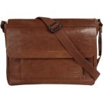 Braune Business Spikes & Sparrow Messenger Bags aus Leder mit Laptopfach für Damen 