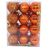 Silberne Weihnachtskugeln & Christbaumkugeln Orangen matt aus Kunststoff 36 Teile 