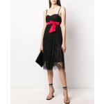 Reduzierte Schwarze Vintage Dolce & Gabbana Knielange Nachhaltige Damenkleider Weltall mit Schleifen aus Elastan Größe S 