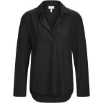 Schwarze Langärmelige Sportalm Kitzbühel V-Ausschnitt Blusenshirts aus Elastan für Damen Größe S 