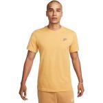 Reduzierte Gelbe Melierte Klassische Kurzärmelige Nike T-Shirts aus Baumwolle maschinenwaschbar für Herren Größe L 