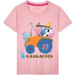 Spreadshirt KiKANiNCHEN Kaninchen Ausflug Mit Traktor Kinder Premium T-Shirt, 98/104 (2 Jahre), Hellrosa