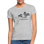 Spreadshirt Thelwell Reiten Pferd Beim Sprint Frauen T-Shirt, L, Grau meliert