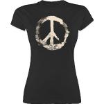 Schwarze shirtracer Statement-Shirts aus Baumwolle für Damen Größe M 