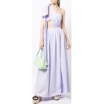 Reduzierte Blaue Maxi Abendkleider & festliche Kleider Lavendel aus Baumwolle für Damen Größe L 