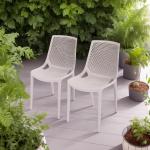 Reduzierte Graue Gartenstühle aus Kunststoff stapelbar 2 Teile 