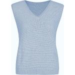 Reduzierte Hellblaue Stapf V-Ausschnitt Herbstmode aus Wolle für Damen Größe S 