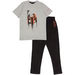 Schwarze Klassische Star Wars The Mandalorian Kinderpyjamas & Kinderschlafanzüge für Jungen Größe 146 