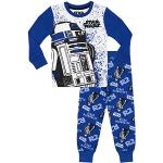 Blaue Star Wars R2D2 Kinderpyjamas & Kinderschlafanzüge für Jungen Größe 104 