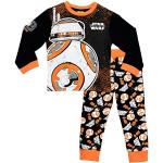 Schwarze Langärmelige Star Wars BB-8 Kinderpyjamas & Kinderschlafanzüge Weltall aus Baumwolle für Jungen Größe 116 