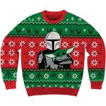 Schwarze Star Wars The Mandalorian Weihnachtspullover & Christmas Sweater für Herren Größe L 
