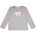 Steiff Kinder Langarm-Shirt - Basic, Teddy-Applikation, Quietscher, Cotton Stretch Grau 128