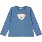Steiff Kinder Langarm-Shirt - Basic, Teddy-Applikation, Quietscher, Cotton Stretch Mittelblau 104