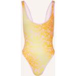 Reduzierte Neongelbe Damenbadeanzüge & Damenschwimmanzüge Orangen aus Elastan Größe M 