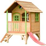 Braune AXI Nachhaltige Spielhäuser aus Holz mit Rutsche 