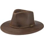Dunkelbraune Klassische Stetson Cowboyhüte aus Büffelleder für Herren Größe XL 