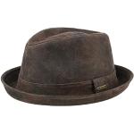 Braune Stetson Fedora Hüte aus Leder für Herren Größe XL 