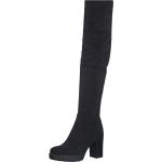 Schwarze Tamaris Blockabsatz Stiefel mit Absatz Reißverschluss aus Kunststoff für Damen Größe 41 mit Absatzhöhe 5cm bis 7cm 