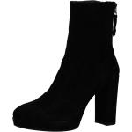 Schwarze Klassische Nero Giardini Blockabsatz High-Heel Stiefeletten Reißverschluss aus Kunststoff für Damen Größe 39 