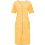 Gelbe Kurzärmelige Strandkleider aus Frottee für Damen Größe S 
