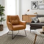 Reduzierte Braune Wohnzimmermöbel Kopenhagen aus Leder 