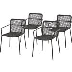 Schwarze Norrwood Gartenstühle aus Metall 4 Teile 
