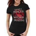 Schwarze Style3 Game of Thrones Daenerys Targaryen T-Shirts aus Baumwolle für Damen Größe XXL 
