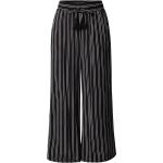 Schwarze Gestreifte High Waist Hosen aus Viskose für Damen Größe XS 