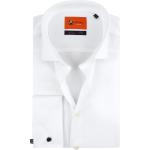 Weiße Langärmelige Slim Fit Hemden aus Baumwolle für Herren 