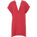 Reduzierte Rote Kurzärmelige SUNFLAIR V-Ausschnitt Strandkleider aus Baumwolle für Damen Größe L 