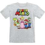 Graue Super Mario Mario Rundhals-Auschnitt Kinder-T-Shirts aus Baumwolle für Babys Größe 152 
